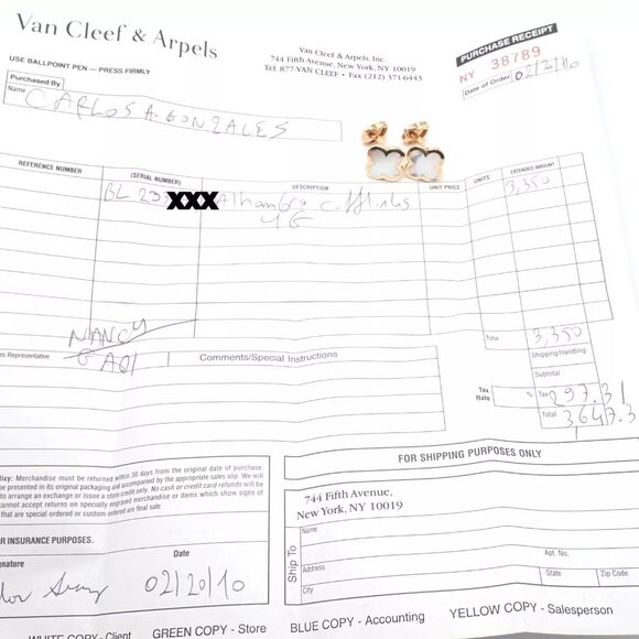 Van Cleef & Arpels 18k Yellow Gold Pure Alhambra Mother Of Pearl Cufflinks Cert. - Picture 11 of 12